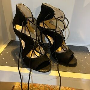 Nine West Black Lace-Up Heels